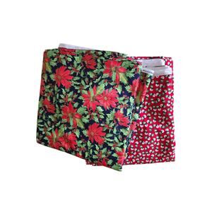 Christmas Fabric Lot of 2 Pieces Snowman us 4 Yds Poinsettia is 3 Yds
